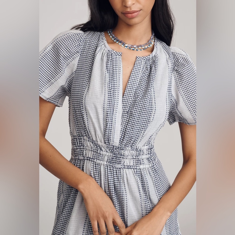 NWT! Anthropologie The Somerset Gingham Mini Dress - Size Medium 🏆 - Picture 4 of 8